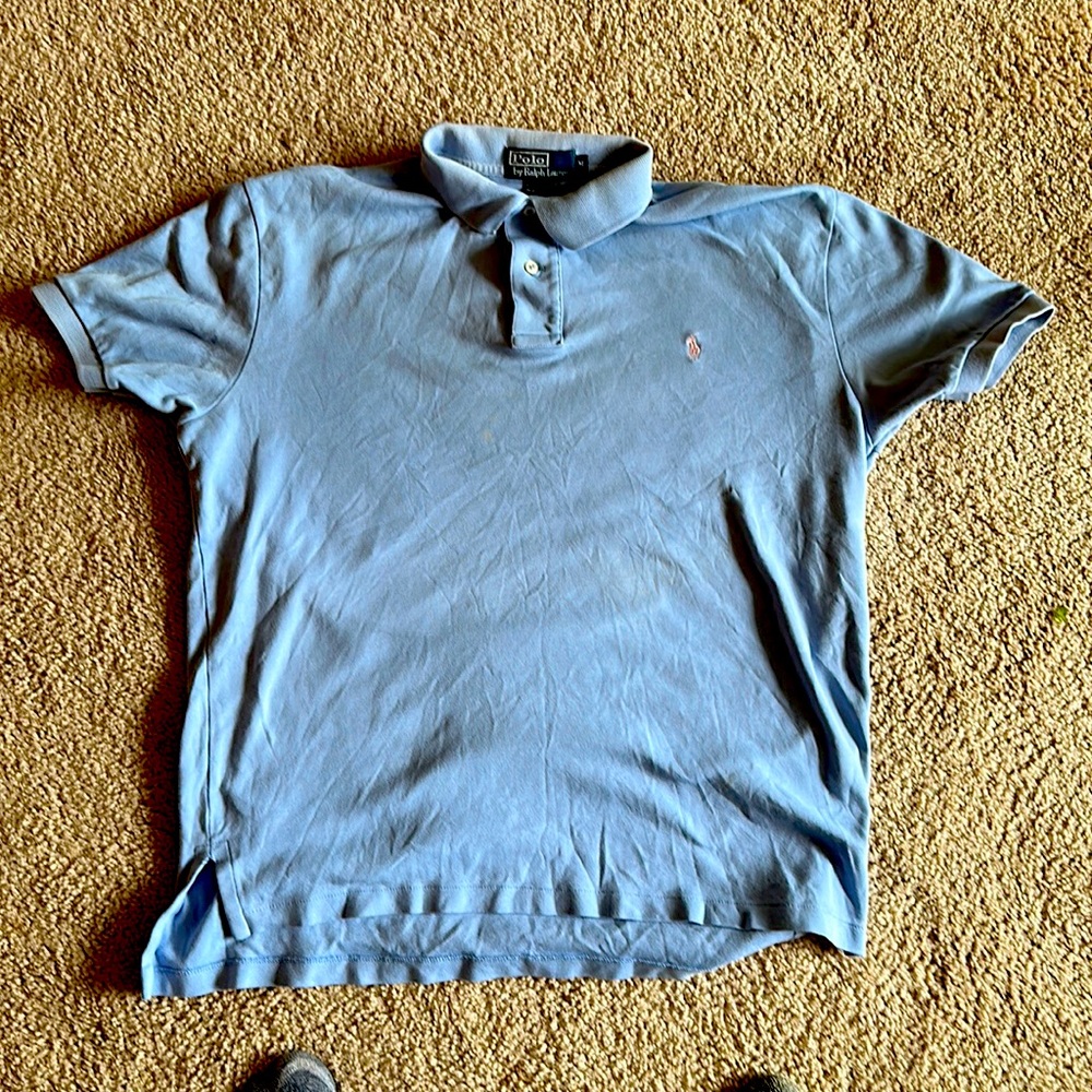 Men’s Ralph Lauren Polo Short Sleeve Button Light Blue Polo Shirt